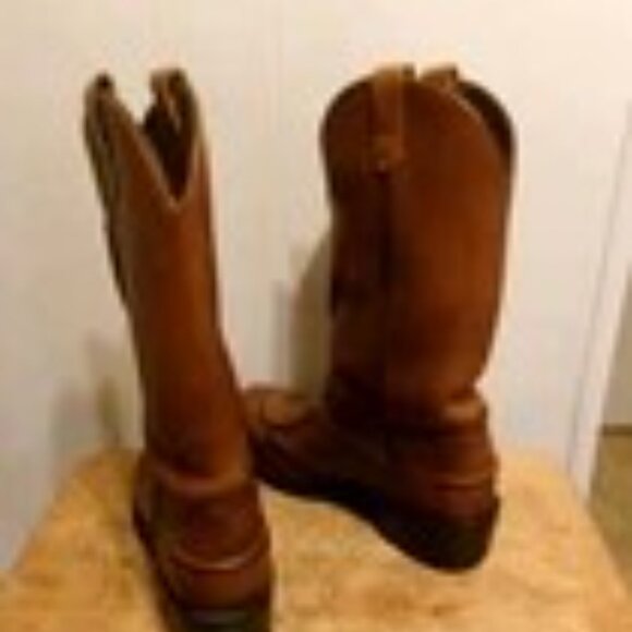 Vintage Double H Horseshoe Cowboy Work Boots 9 D USA Made Soft Toe main image 4